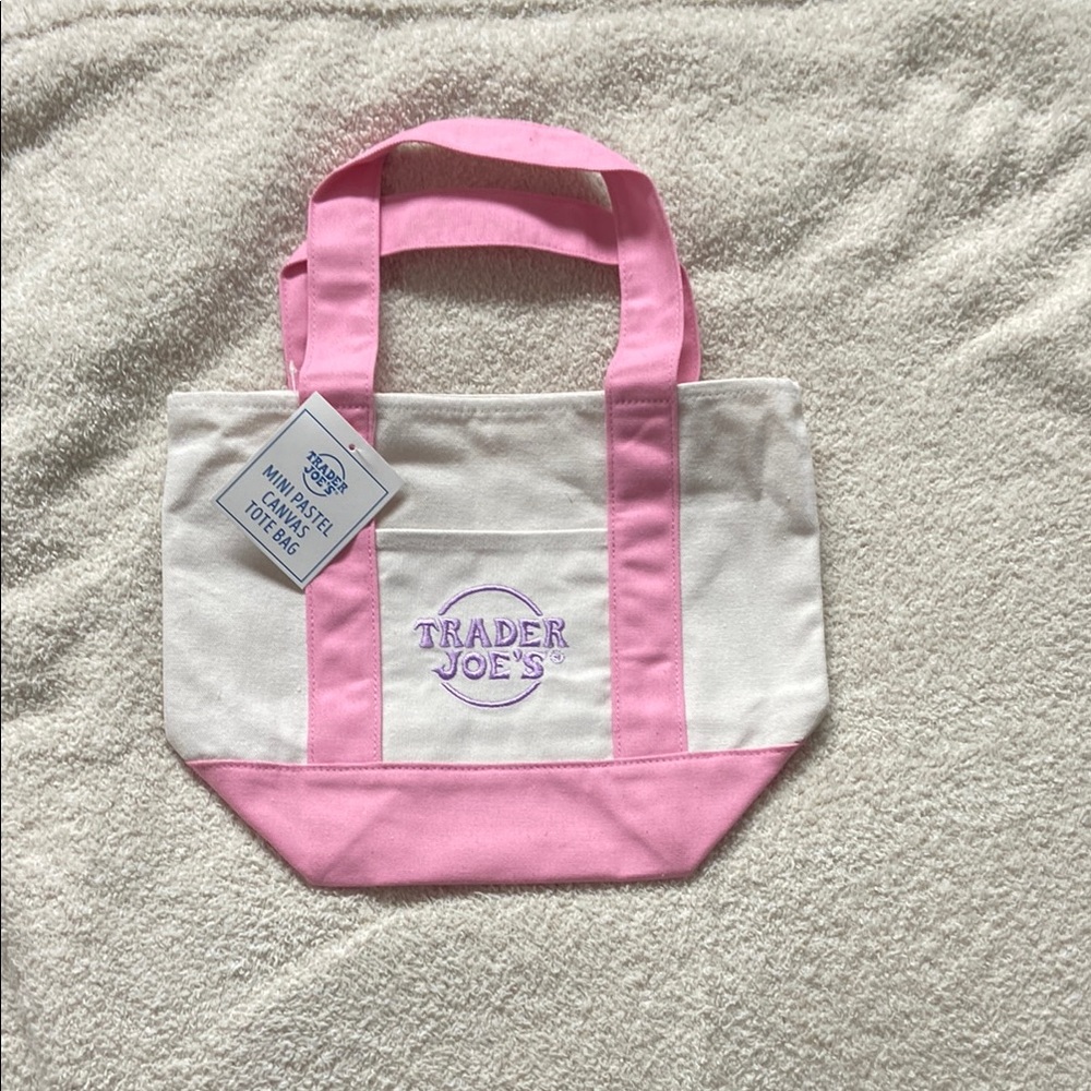 Pink and White Tote Bag